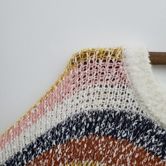 Womens XL Striped Knit Sweater Multicolor Pullover Long Sleeve Oversized Cozy - Picture 11 of 16